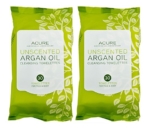 Acure Organics Argan Oil Natural Face Cleanser Towelette Wipes and Facial Makeup Remover